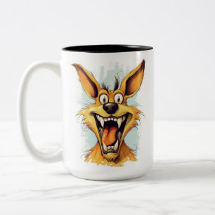 Funny Monster Dog: Bone Gnasher Two-Tone Coffee Mug