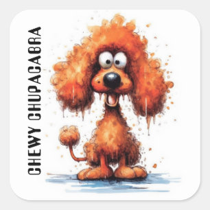 Funny Monster Dog: Chewy Chupacabra Square Sticker