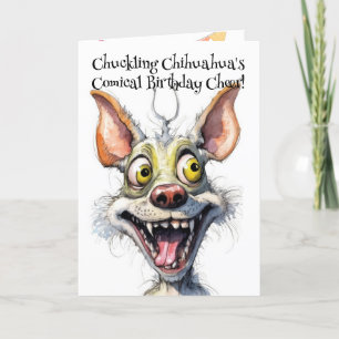 Funny Monster Dog: Chuckling Chihuahua Birthday  Thank You Card