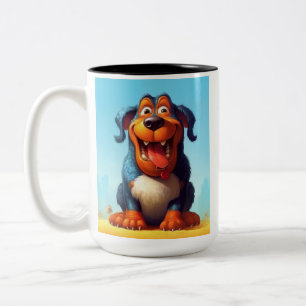 Funny Monster Dog: Slobbering Sasquatch Two-Tone Coffee Mug
