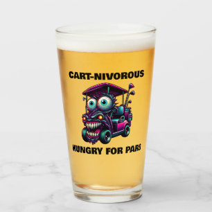 Funny Monster Golf Cart Gift Sports Fans Glass