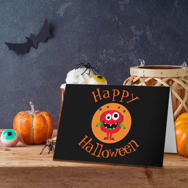 Funny, Monster, Halloween Card (You're sure to bring a smile to the face of anyone who receives this awesome card!)