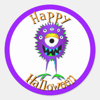 Funny, Monster, Halloween Classic Round Sticker