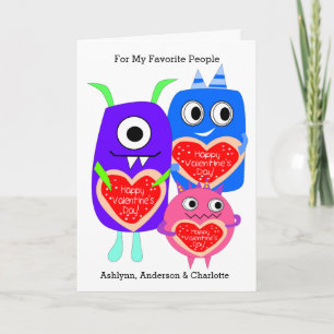 Funny Monster Kids Valentine's Day Holiday Card