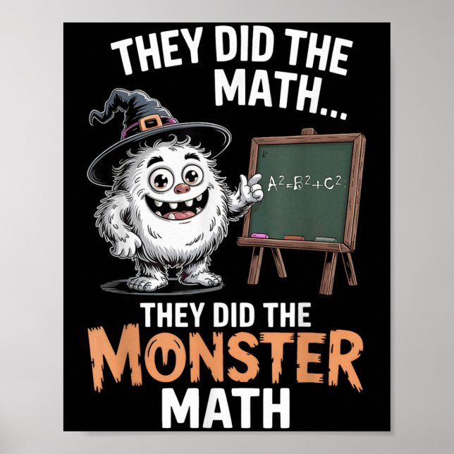 Funny Monster Math Teacher Halloween Yeti Costume  Poster (Front)