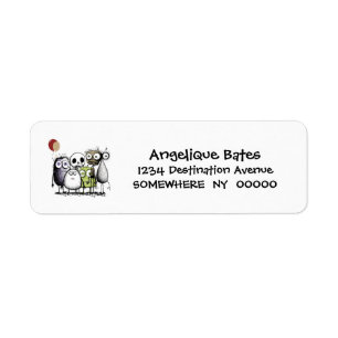 Funny Monster Party Return Address Label