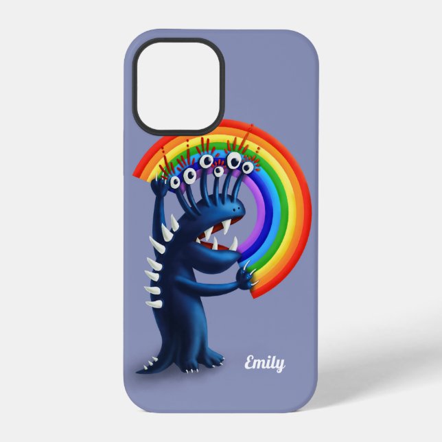 Funny Monster Pride Rainbow Name iPhone Case (Back)