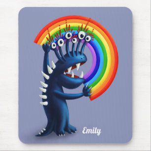 Funny Monster Pride Rainbow Name Mouse Pad