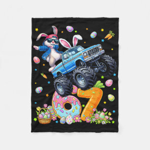 Funny Monster Truck Dabbing Rabbit Easter Bunny Me Fleece Blanket