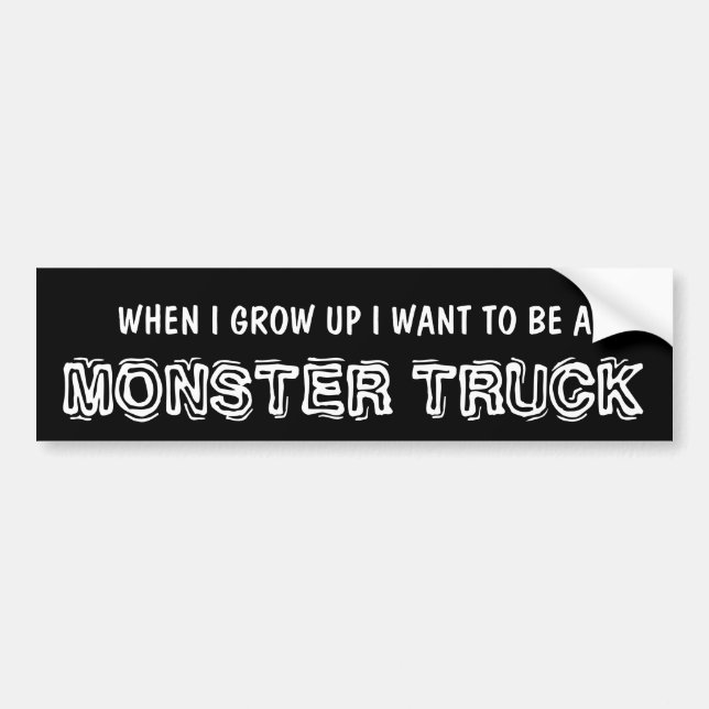 Funny Monster Truck for Lifted 4x4 Bumper Sticker (Front)