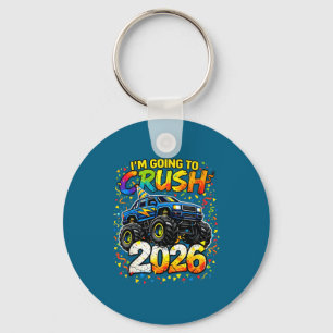 Funny Monster Truck New Years Kids Crush 2026 Part Key Ring