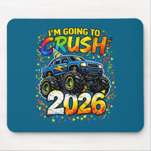 Funny Monster Truck New Years Kids Crush 2026 Part Mouse Pad