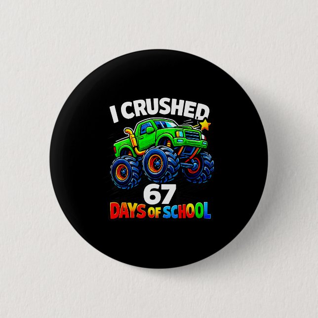 Funny Monster Truck Six Seven Meme Boys Kids Schoo 6 Cm Round Badge (Front)