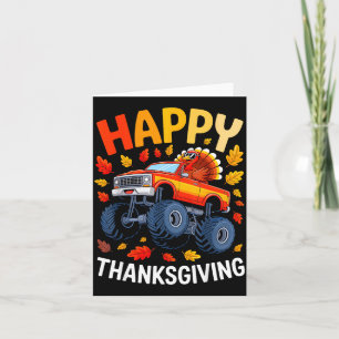 Funny Monster Truck Turkey Happy Thanksgiving For  Card