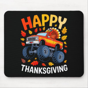 Funny Monster Truck Turkey Happy Thanksgiving For Mouse Pad