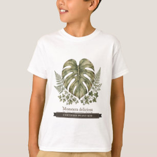 Funny Monstera for Kids "Certified Plant Kid" T-Shirt