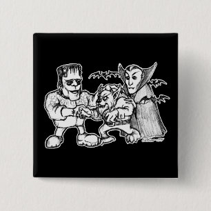 Funny Monsters 15 Cm Square Badge