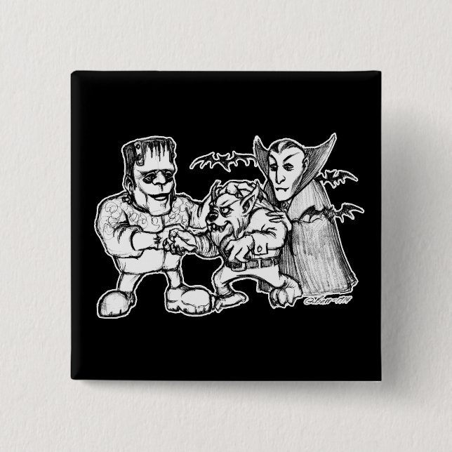 Funny Monsters 15 Cm Square Badge (Front)