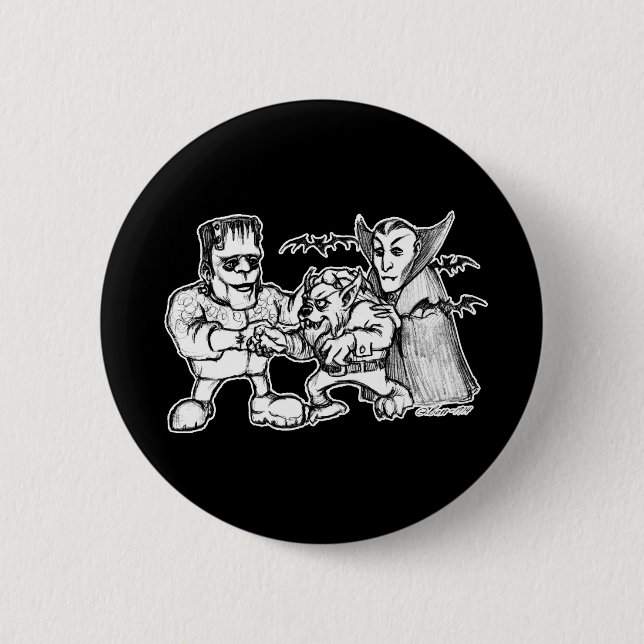 Funny Monsters 6 Cm Round Badge (Front)