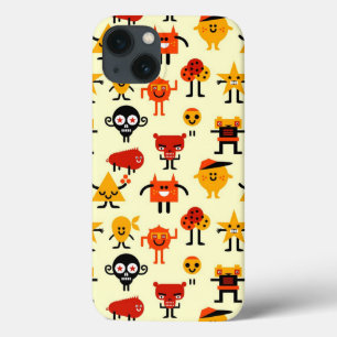 Funny monsters pattern iPhone 13 case