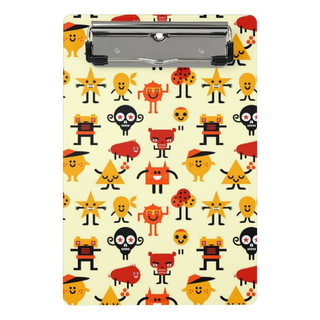 Funny monsters pattern mini clipboard (Front)