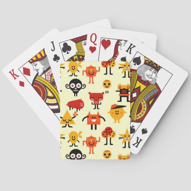 Funny monsters pattern playing cards (Back)