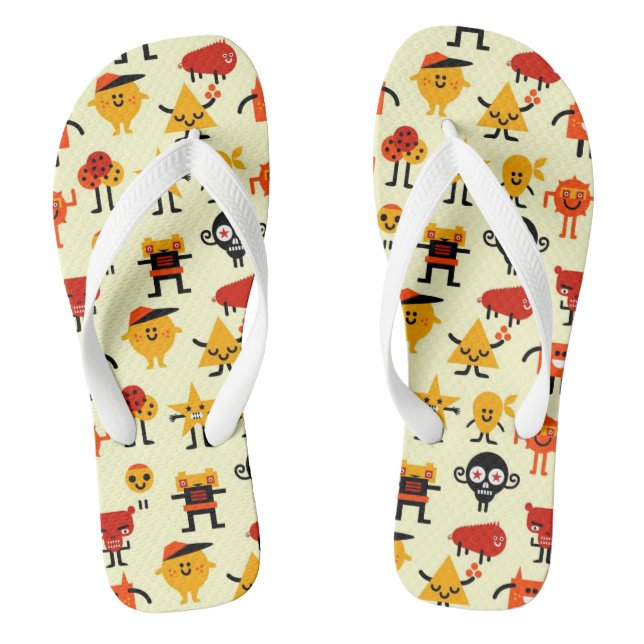 Funny monsters pattern thongs (Footbed)