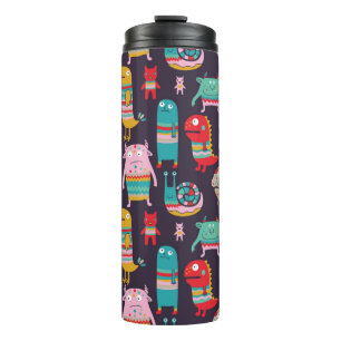 Funny monsters seamless pattern thermal tumbler