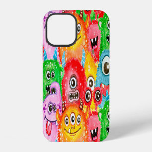 Funny Monsters, Watercolor Seamless Pattern. iPhone 12 Case