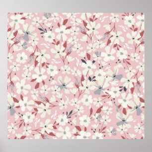 Funny Monsters: Watercolor Seamless Pattern Poster