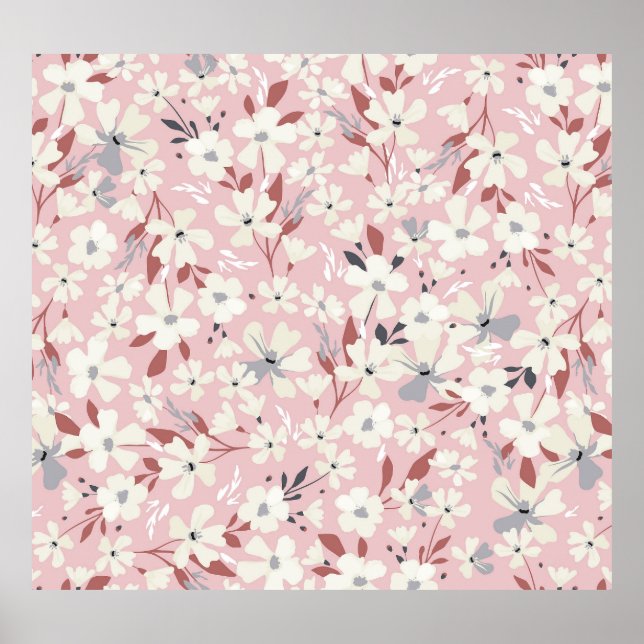 Funny Monsters: Watercolor Seamless Pattern Poster (Front)