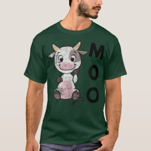 Funny Moo Baby Cow Farm Animal Farmer Cow T-Shirt