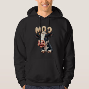 Funny Moo Cow Cute Farm Animal Humour Hoodie