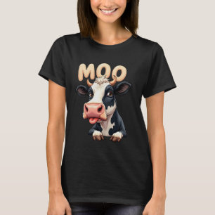 Funny Moo Cow Cute Farm Animal Humour T-Shirt