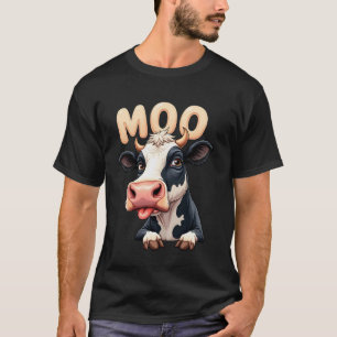 Funny Moo Cow Cute Farm Animal Humour T-Shirt