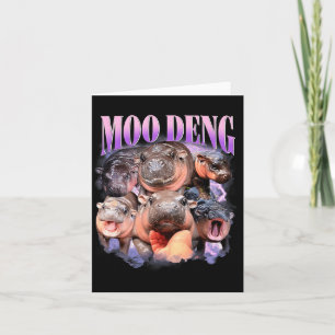 Funny Moo-deng Baby Pygmy Hip Cute Zoo For Family Card