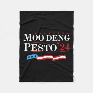 Funny Moo Deng Pesto 24 Penguin Ba  Fleece Blanket