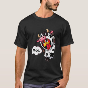 Funny Moo Turkey Cow Costume Thanksgiving Men Wome T-Shirt