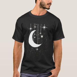 Funny Moon Art For Men Women Kids Galaxy Night Sky T-Shirt