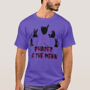Funny Moon Just A Phase Cat Butterfly Phases Of Th T-Shirt