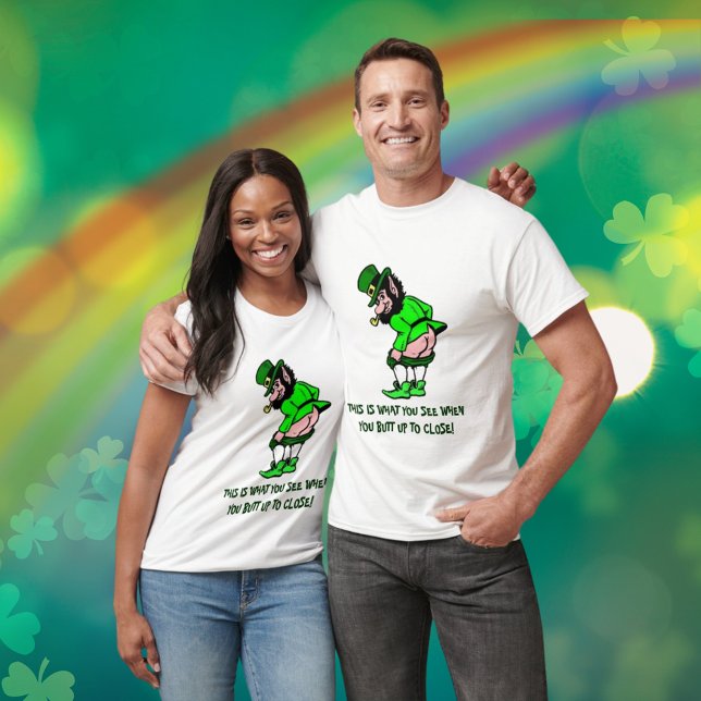 Funny Mooning Leprechaun Unisex T-Shirt (Funny Mooning Leprechaun Unisex T-Shirt)