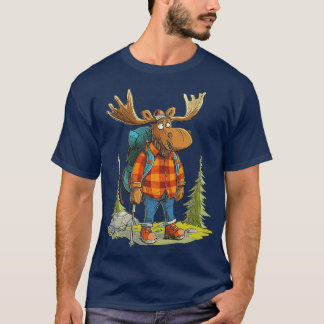 Funny Moose Camping Hiking T-Shirt