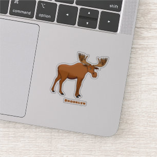 Funny moose cartoon illustration