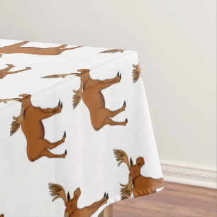 Funny moose cartoon illustration  tablecloth