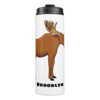 Funny moose cartoon illustration