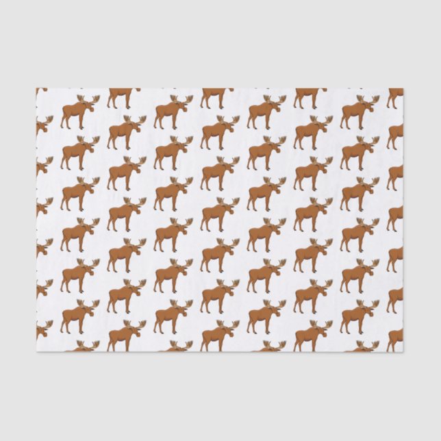 Funny moose cartoon illustration tissue paper (Front)