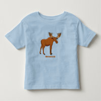 Funny moose cartoon illustration