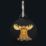 Funny Moose Cartoon Pet Tag<br><div class="desc">Cute fun unique baby moose cartoon original art pet tag design is popular with moose lovers and pet lovers and animal lovers.  These amazing pet tags can be used for dog tags and cat tags and horse tags and pig tags and luggage tags and school backpack id tags and key chains and even...</div>