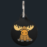 Funny Moose Cartoon Pet Tag<br><div class="desc">Cute fun unique baby moose cartoon original art pet tag design is popular with moose lovers and pet lovers and animal lovers.  These amazing pet tags can be used for dog tags and cat tags and horse tags and pig tags and luggage tags and school backpack id tags and key chains and even...</div>