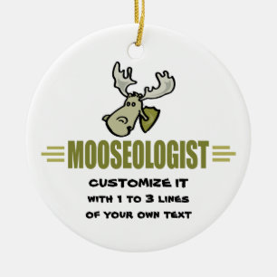 Funny Moose Ceramic Ornament